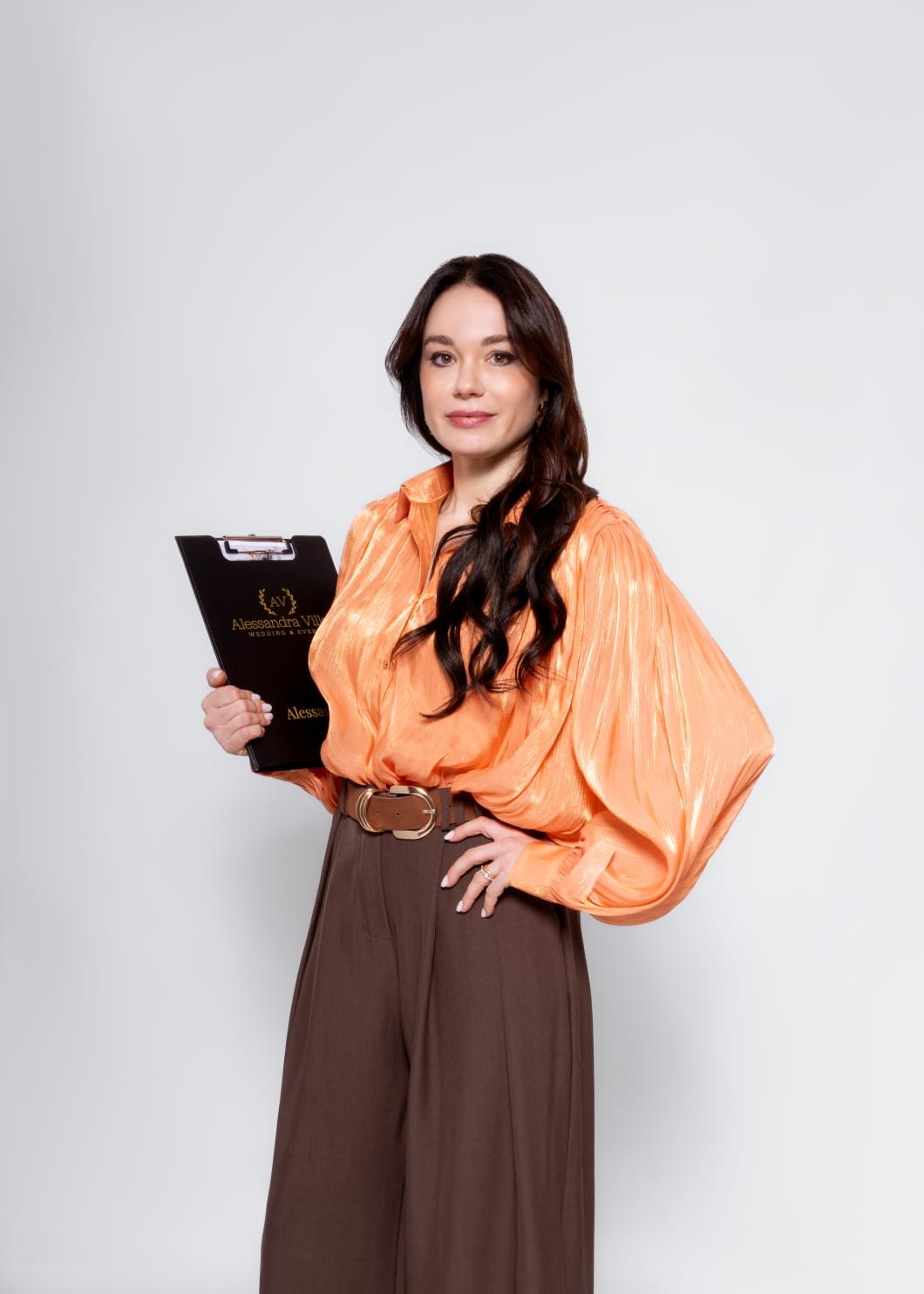 Alessandra Villelli with her work folder