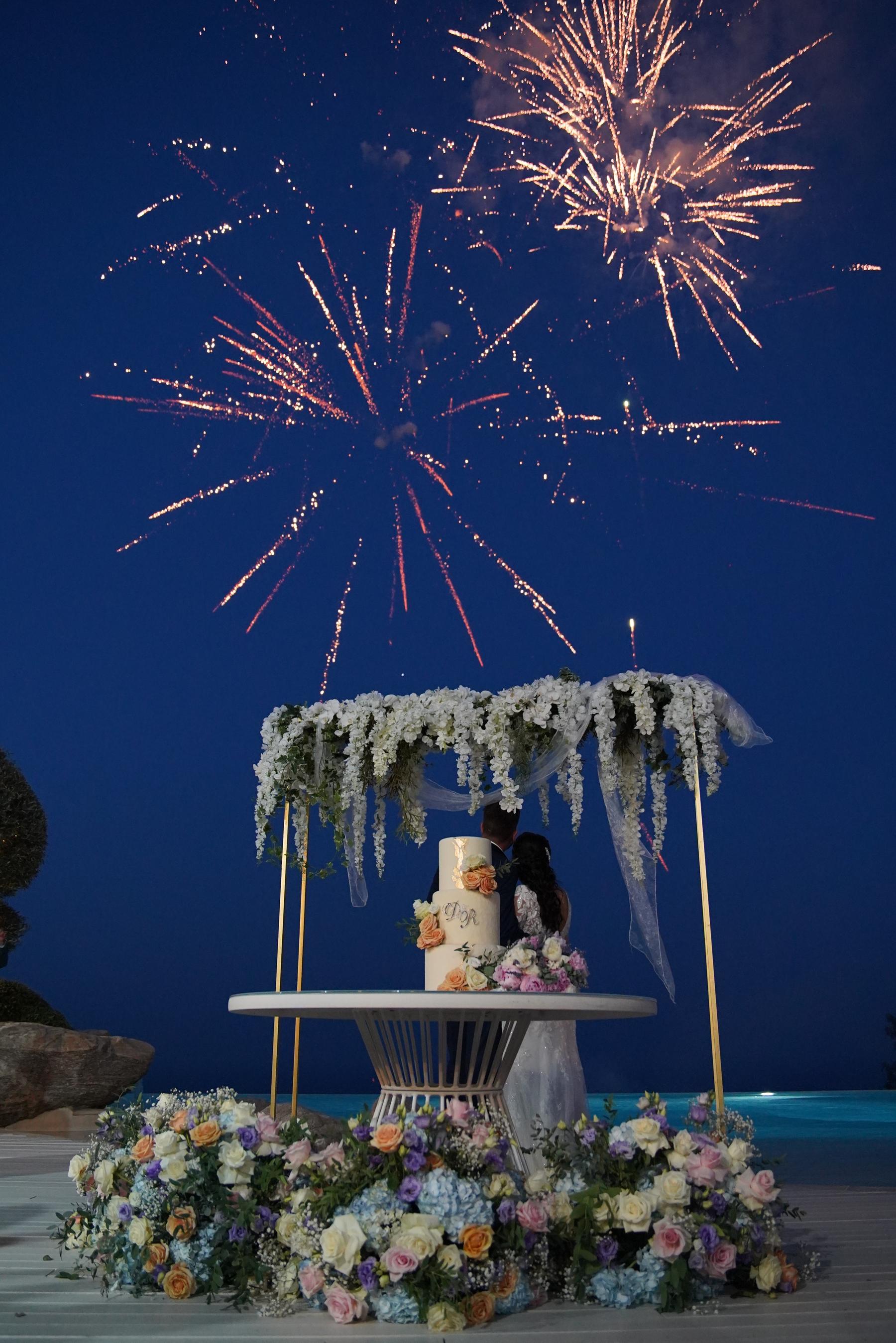 Fireworks over the cake