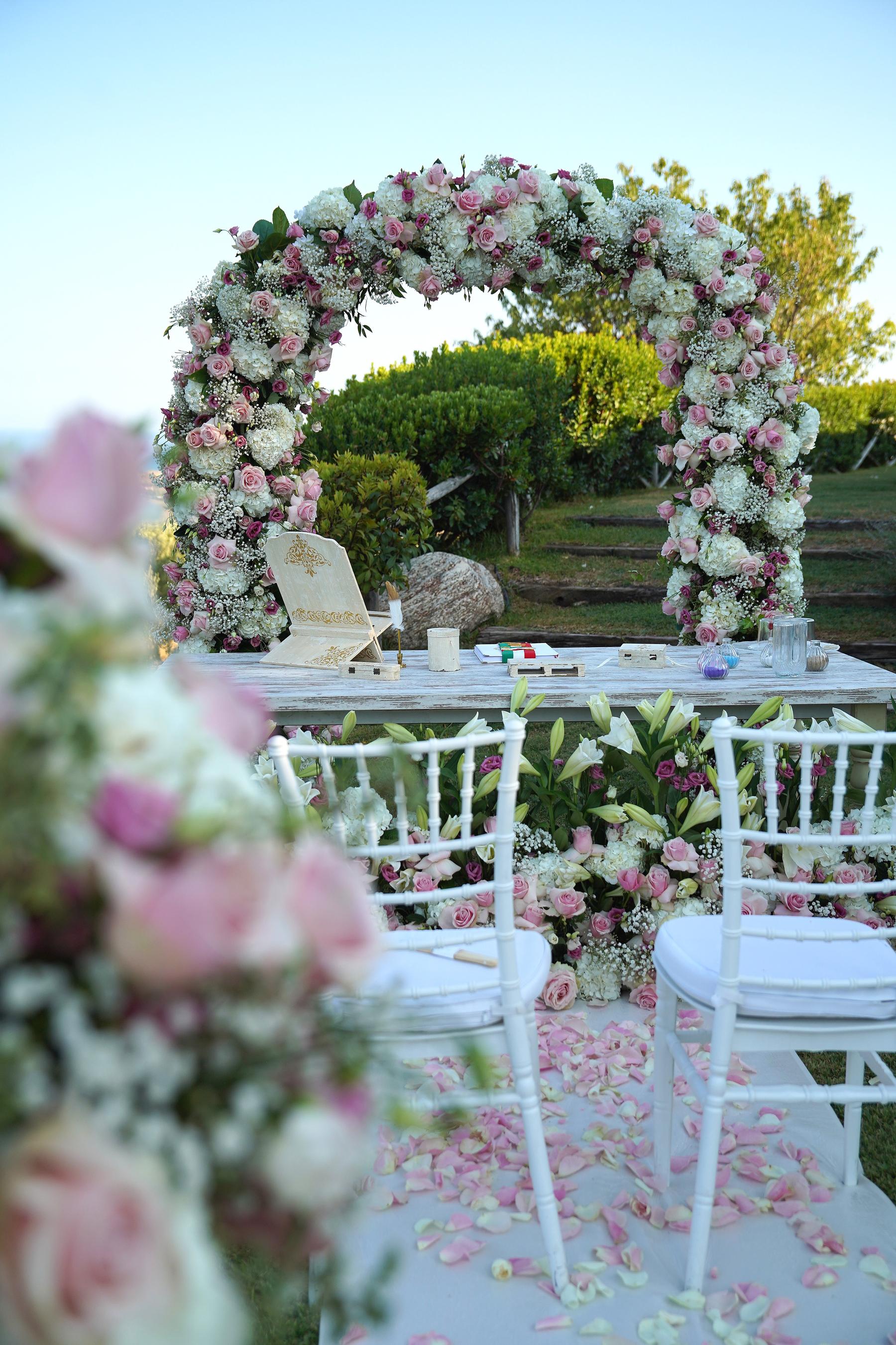 Petals along the aisle
