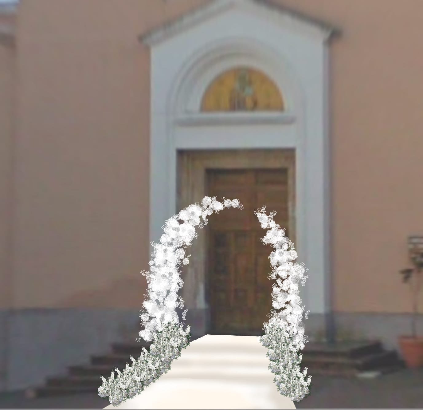 Design board for the church portal for Biagio and Mena’s wedding