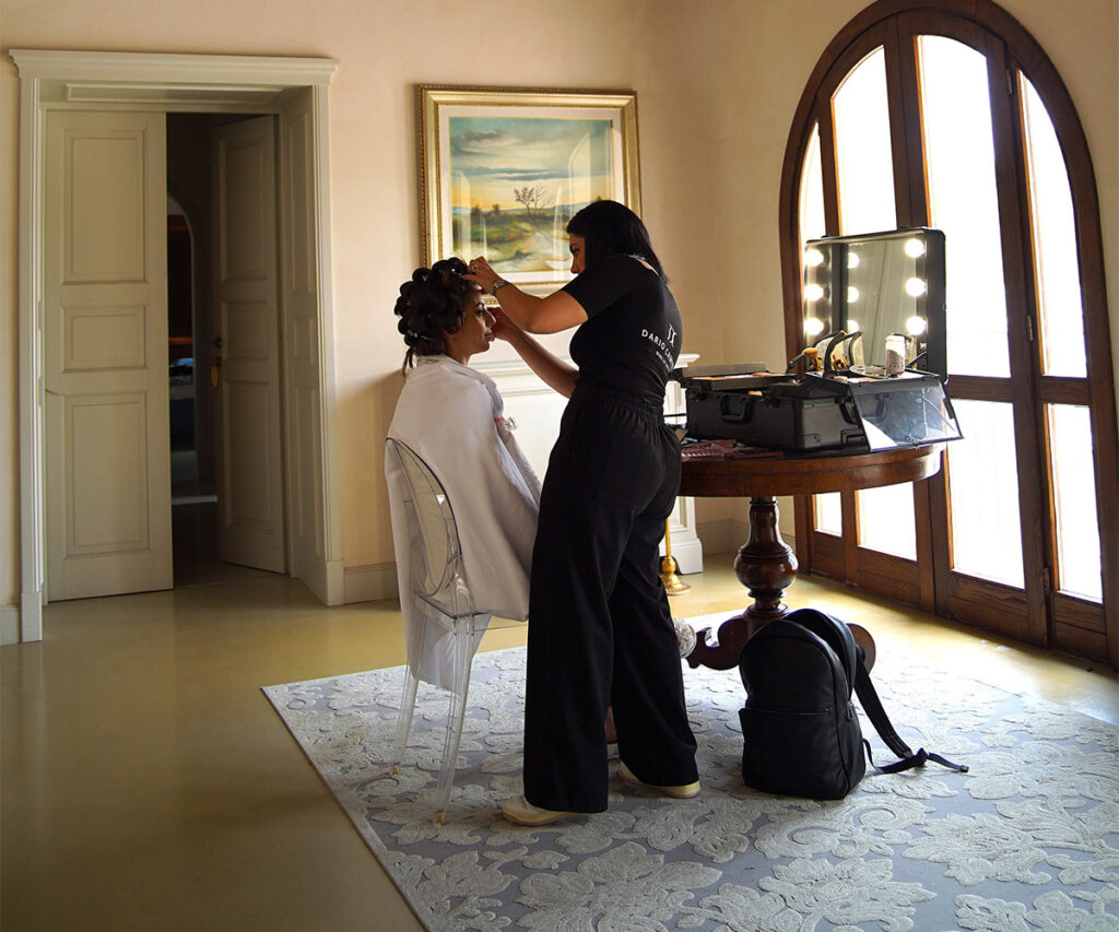 Trucco professionale lunga tenuta sposa